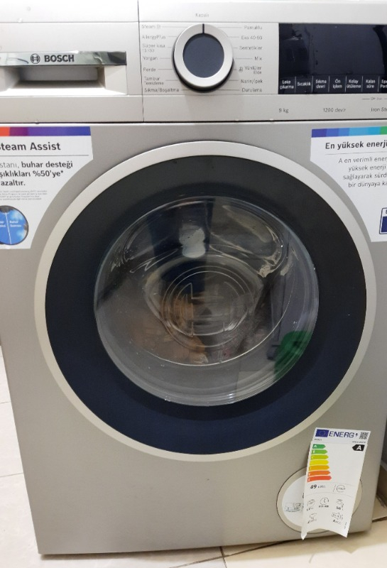 Bosch WGA142ZXTR 9 Kg Yıkama Kapasiteli 1200 Devir Enerji Sınıfı A Çamaşır Makinesi Gri