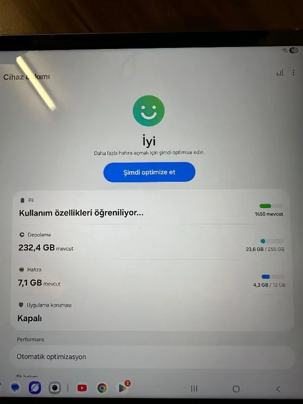 Samsung Galaxy Tab S10FE+ 13.1 inç 12 GB RAM 256 GB Depolama Android 15 Tam Dokunmatik Tablet Gri