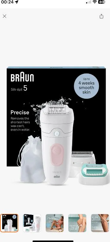 Braun Silk-Épil 5 5-050 Epilatör – Hassas ve Etkili Tüy Alma, Islak/Kuru Kullanım, Acısız Epilasyon