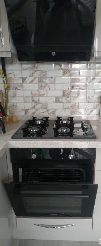 Kumtel Home Siyah Cam Ankastre Set (DA6-830 Davlumbaz + KO-40 TAHDF Ocak+ B66-S2 Fırın)