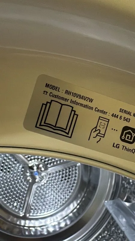 LG RH10V9AV2W 10 kg Dual Inverter ThinQ Özellikli Sessiz Çalışma ve Program Sayısı 14 Isı Pompalı Kurutma Makinesi
