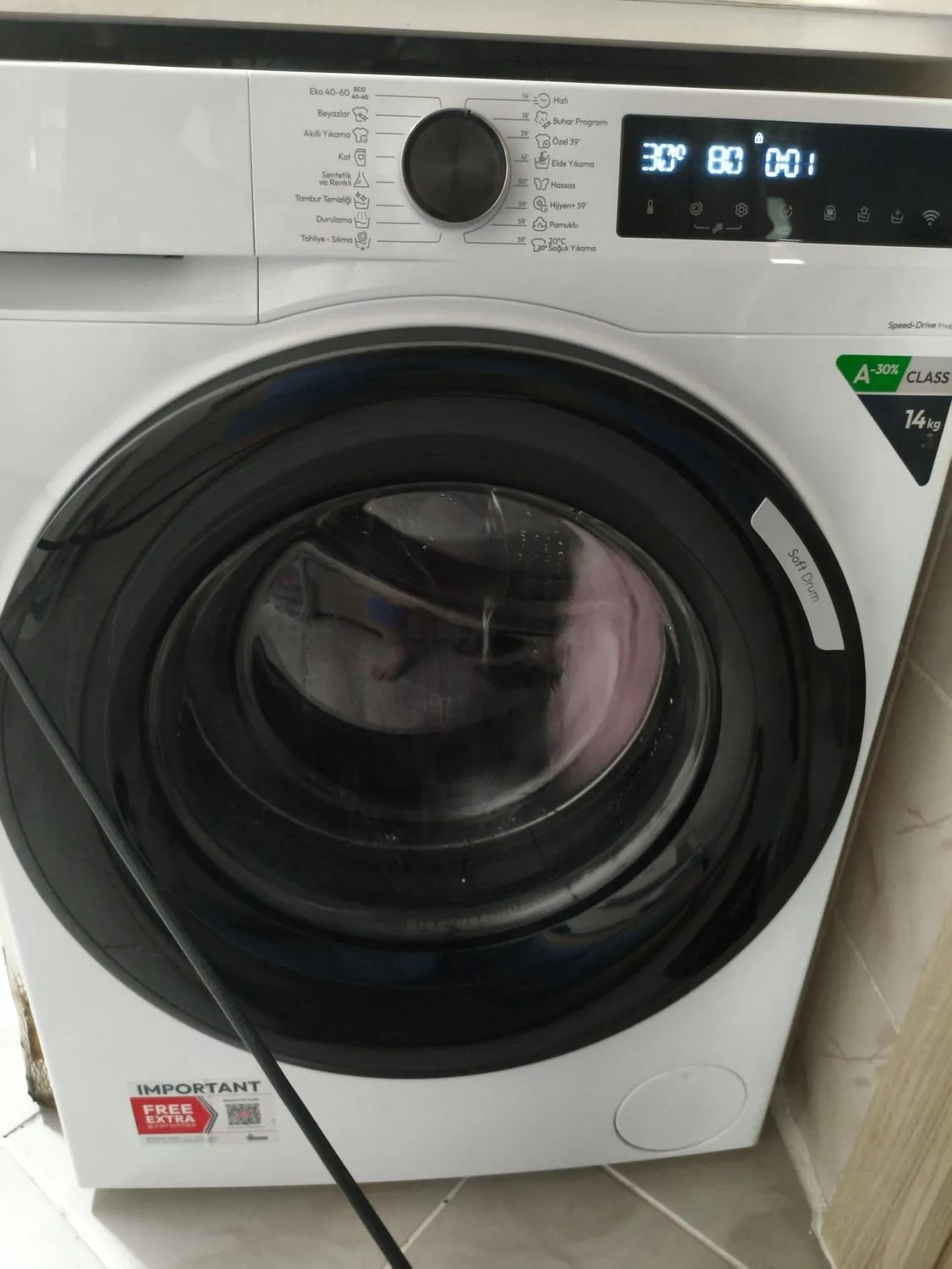 Hoover Hbr 414BL9-17 14 kg 1400 Devir Wi-Fi Bağlantılı Çamaşır Makinesi