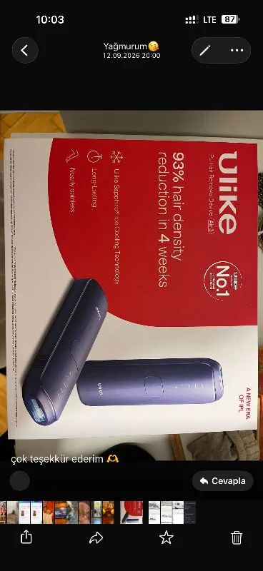 Ulike Air 3 Acıyı Önleyen Sapphire Buz Soğutma IPL Lazer Epilasyon Aleti Mor, 700.000 Atım, Deri Kutulu