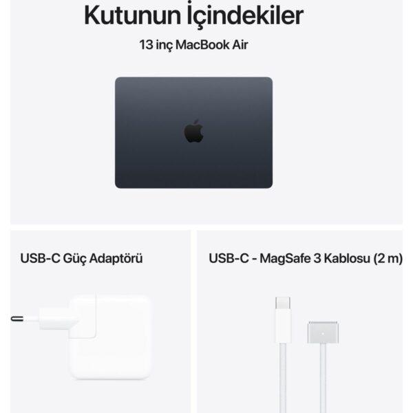 Apple MacBook Air M5 16GB 512GB SSD macOS 13″ Taşınabilir Bilgisayar Gece Yarısı MDHE4TU/A