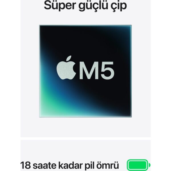 Apple MacBook Air M5 16GB 512GB SSD macOS 15″ Taşınabilir Bilgisayar Gök Mavisi MDVQ4TU/A