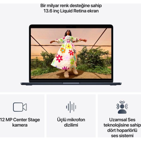 Apple MacBook Air M5 24GB 1TB SSD macOS 13″ Taşınabilir Bilgisayar Gece Yarısı MDHG4TU/A