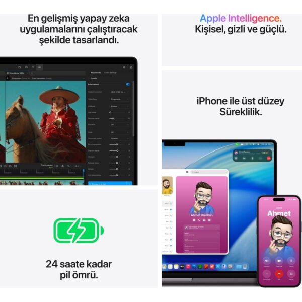 Apple MacBook Pro M5 Pro 24GB 1TB SSD macOS 16″ Taşınabilir Bilgisayar Uzay Siyahı MGEA4TU/A