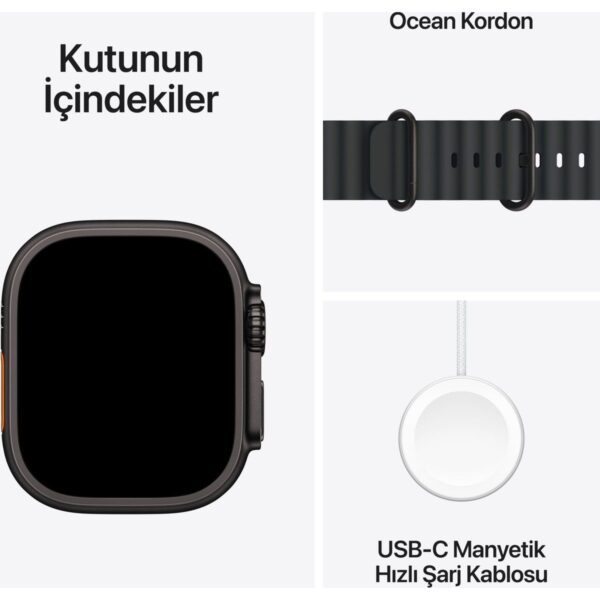 Apple Watch Ultra 3 Gps + Cellular, 49 mm Siyah Titanyum Kasa ve kordon