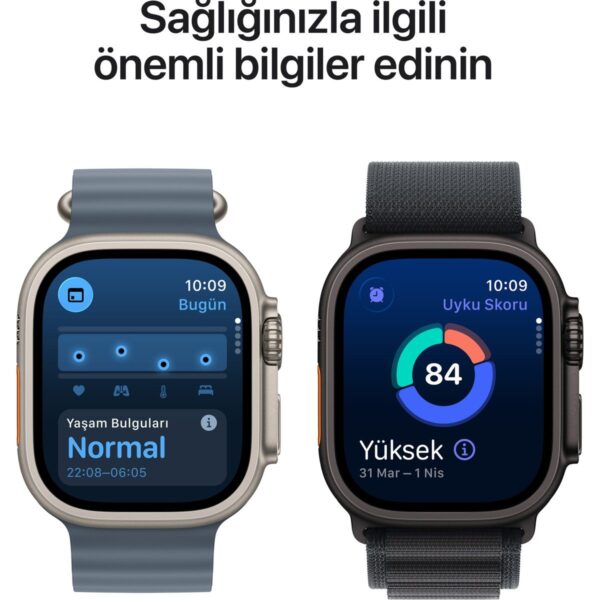 Apple Watch Ultra 3 Gps + Cellular, 49 mm Siyah Titanyum Kasa ve Siyah/kömür Trail loop – S/m