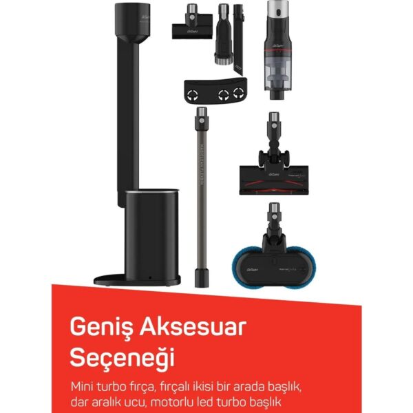 Arzum AR4211 MagiClean FlexBin İstasyonlu Dikey Şarjlı Süpürge 500W, BLDC Motor, Siyah