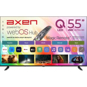 Axen AX55QUPRL-W02M 55" 139 Ekran Uydu Alıcılı 4K Ultra HD QLED webOS Smart TV HBCV0000EPC7EA