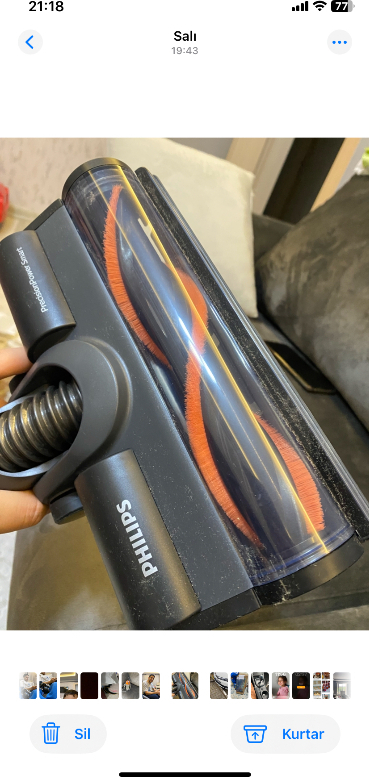 Philips 8000 Serisi Aqua Plus Kablosuz Dik Süpürge, 25,2 V, 80 dk’ya kadar Çalışma Süresi, PrecisionPower Başlık, Aqua Plus Başlık, XC8053/01