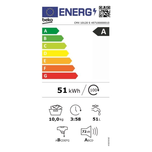 Beko CMX 10120 S 10 Kg Çamaşır Makinesi 1200 Devir Hızı A Enerji Sınıfı Gri Renk