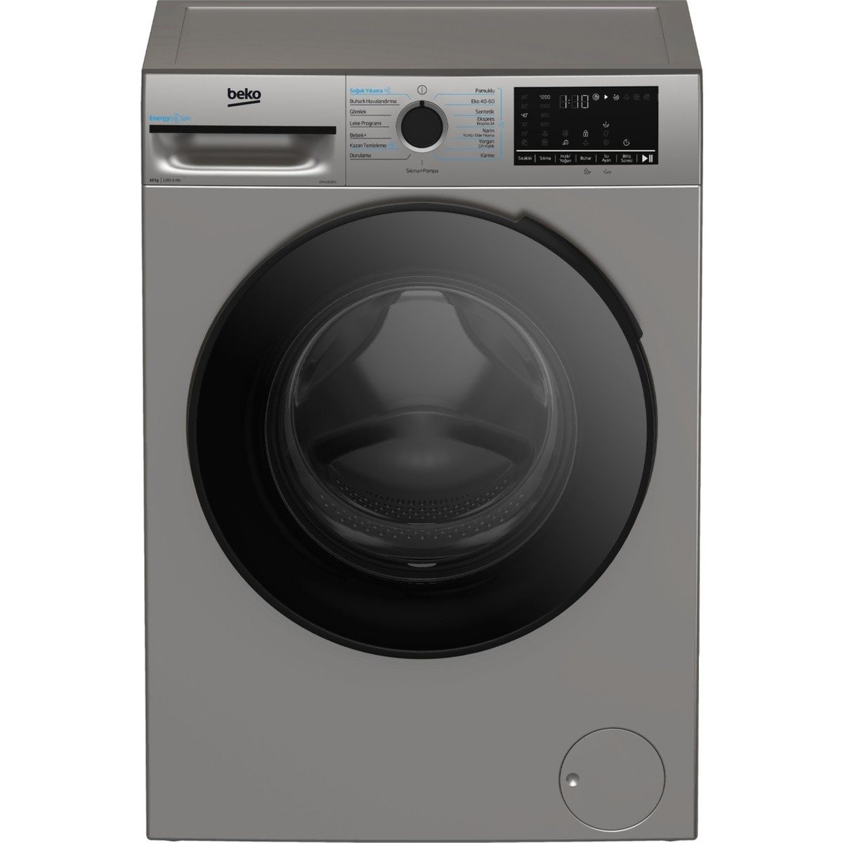 Beko CMX 10120 S 10 Kg Çamaşır Makinesi 1200 Devir Hızı A Enerji Sınıfı Gri Renk HBCV00006XQKD8