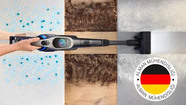 Bosch BCS1041WAC 18,5 W Güçlü Dikey Şarjlı Elektrik Süpürgesi HEPA Filtre Özelliği ile