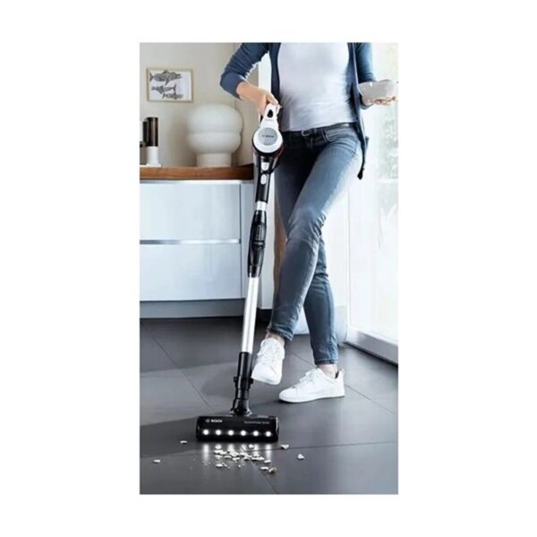 Bosch BCS711XXL Beyaz Şarjlı Dik Süpürge Unlimited 7 0,30 L Toz Haznesi ile Güçlü Temizlik