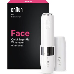 Braun FS1000 Mini Yüz Tüy Alma Makinesi Pil ve Temizleme Fırçası, Seyahat Boy, Kablosuz Kullanım HBCV0000GADP9A