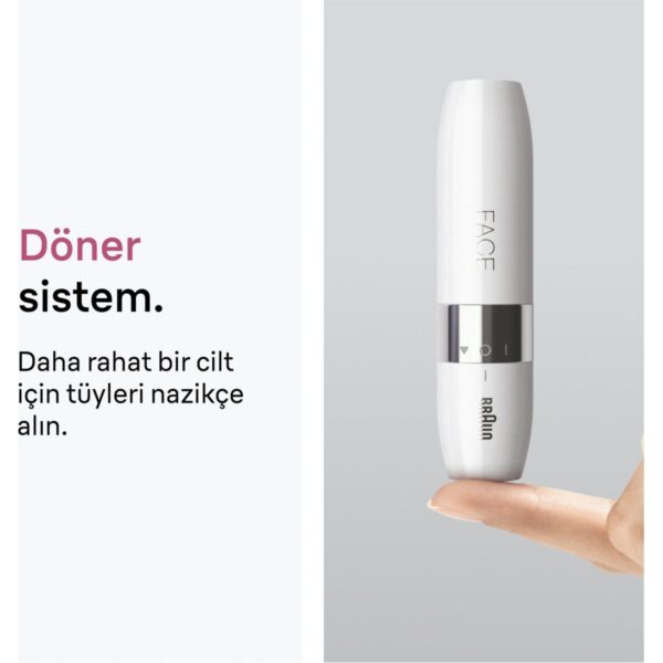 Braun FS1000 Mini Yüz Tüy Alma Makinesi Pil ve Temizleme Fırçası, Seyahat Boy, Kablosuz Kullanım