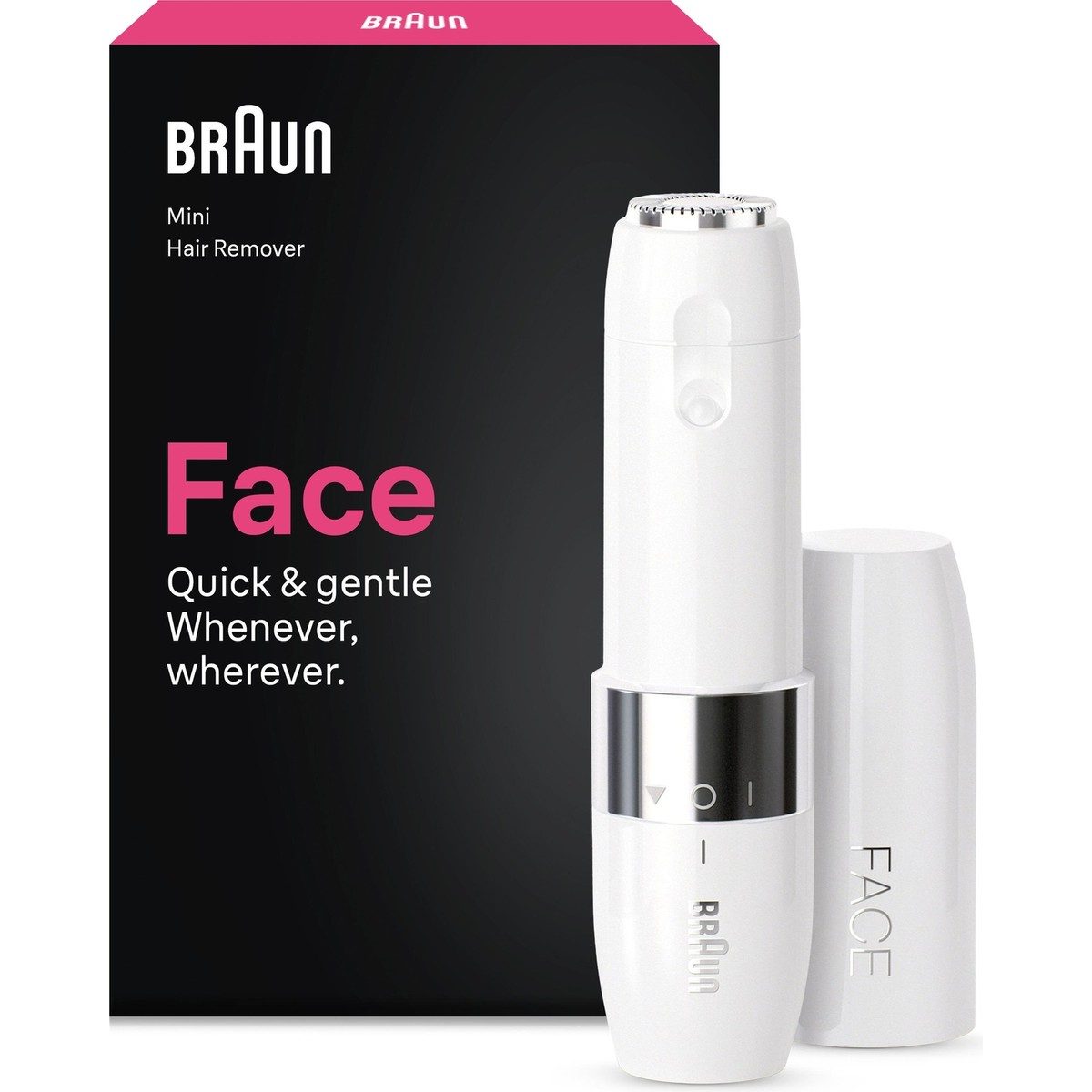 Braun FS1000 Mini Yüz Tüy Alma Makinesi Pil ve Temizleme Fırçası, Seyahat Boy, Kablosuz Kullanım HBCV0000GADP9A