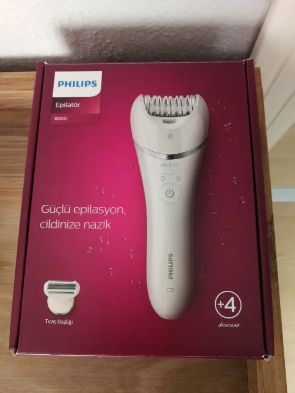 Philips BRE710/05 Epilatör (Yüz+Koltuk alti+Bikini Bölgesi+Bacak)Islak-Kuru,Işıklı,Kablosuz