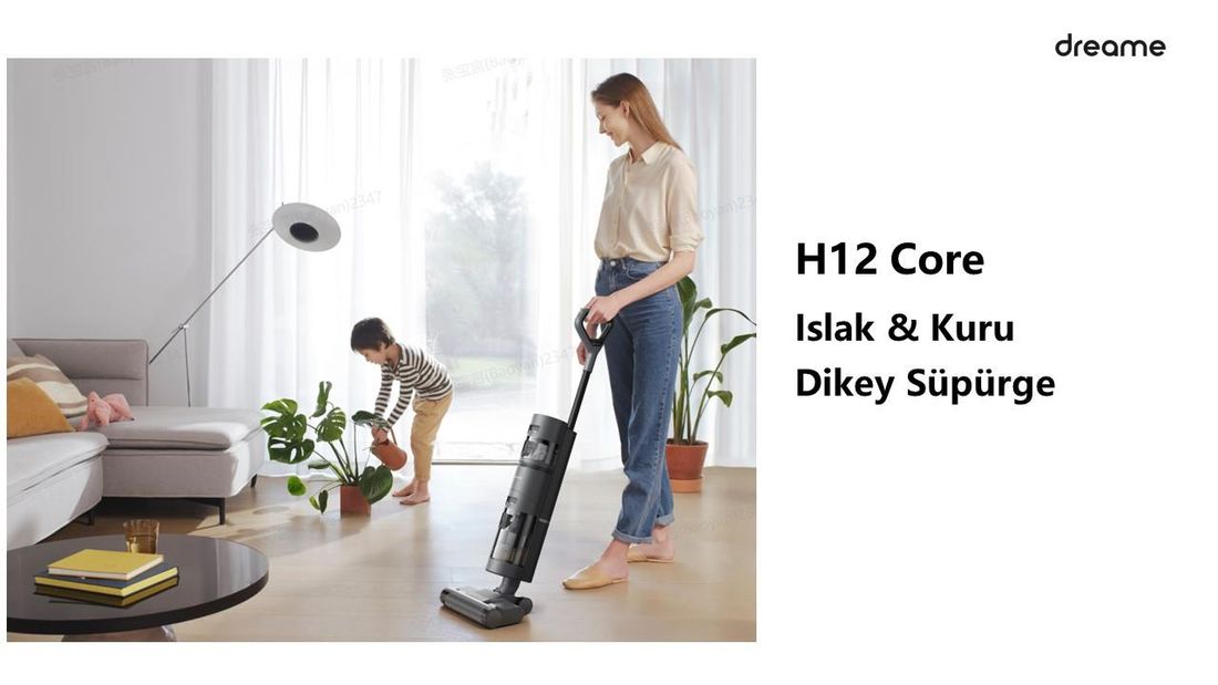 Dreame H12 Core Islak/Kuru Süpürge Hafif ve Akıllı Süpürge ve Paspas, Akıllı Kir Algılama, Otomatik Kendi Kendini Temizleme, Ahşap Vinil ve Sert Zeminler