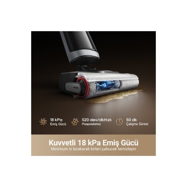 Dreame H14 Dual Akıllı Islak Kuru Süpürge, 18.000 Pa Emiş Gücü