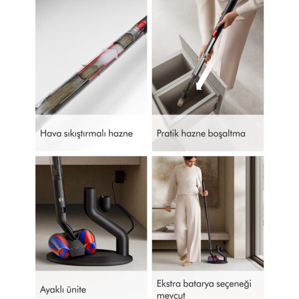 Dyson Pencilvac™ Fluffycones Kablosuz Süpürge Şarjlı Kullanım Özelliği ve Toz Haznesi ile Pratik Temizlik