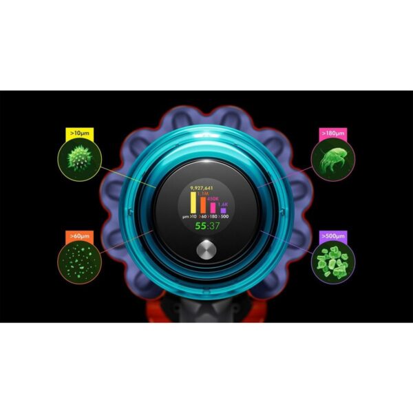 Dyson V15 Detect™ Absolute Prusya Mavisi 29.6 V Güç Değeri ile Dikey Kullanım İçin HEPA Filtreli Süpürge