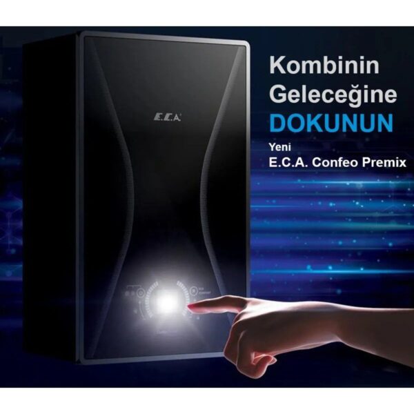 E.C.A Confeo Premix 24/24 Kw (20.000 Kcal) Tam Yoğuşmalı Siyah Kombi Hermetik Baca ile Yüksek Verim