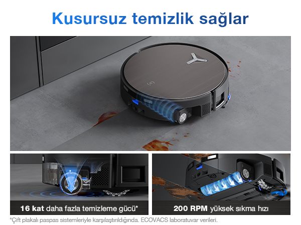 ECOVACS DEEBOT Robot Süpürge ve Paspas PowerBoost