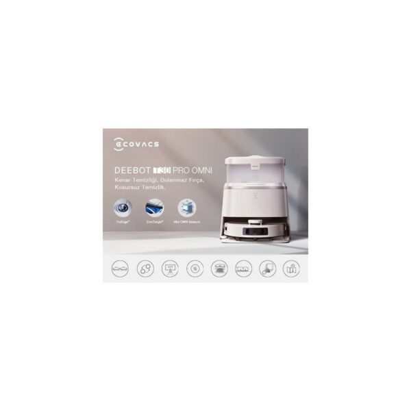 ECOVACS DEEBOT T30 Omni Pro Robot Süpürge ve Paspas, 11.000 Pa Emiş Gücü, Otomatik Toz Boşaltma, Sıcak Hava ile Kurutma, 200 Dakikaya Kadar Çalışma , Evcil Hayvan Tüyleri ve Halılar İçin Temizlik
