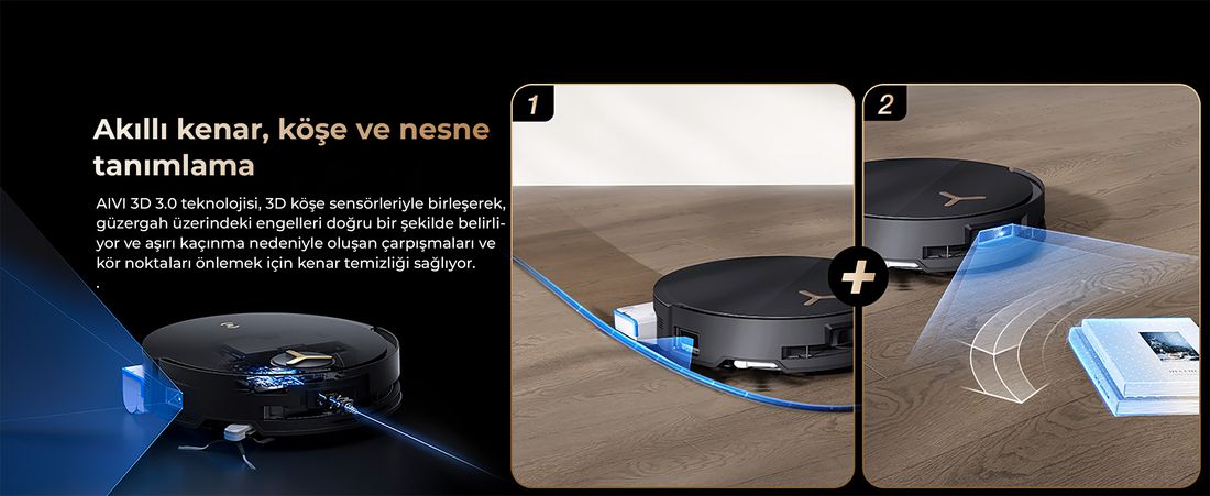 Ecovacs Deebot X8 Pro Omni Siyah Robot Süpürge ve Paspas 18000 Pa Emiş Gücü
