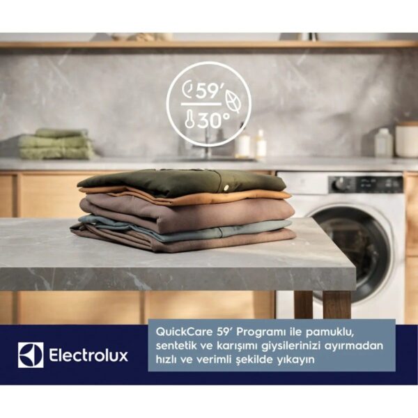 Electrolux EW7F5412SCT 10 kg Yıkama Kapasiteli 1400 Devir Wi-Fi Çamaşır Makinesi Enerji Sınıfı B
