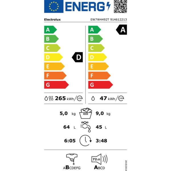 Electrolux EW7W4492T 700 Serisi Steamcare 9/5kg 1400 Devir Buharlı Kurutmalı Çamaşır Makinesi