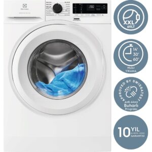 Electrolux EWZF549WT 9 kg 1400 Devir TimeCare 14/30/60 dk Hızlı Yıkama Buharlı Anti Alerji Programlı Inverter Çamaşır Makinesi HBCV0000E74C2P