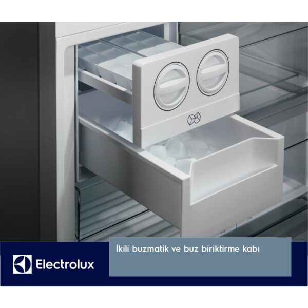Electrolux LNT7MD58B 700 Serisi TwinTech No Frost D Enerji Sınıfı Inverter Alttan Donduruculu Buzdolabı Koyu Inox