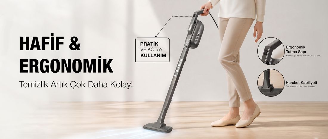 Fantom P1200 Pratic-s Toz Torbasız Elektrikli Dikey Süpürge