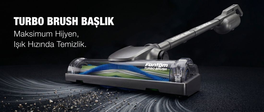 Fantom Pratic Aır Power P 1250 Antrasit Torbasız Dönebilen Turbo Başlıklı Dikey Süpürge