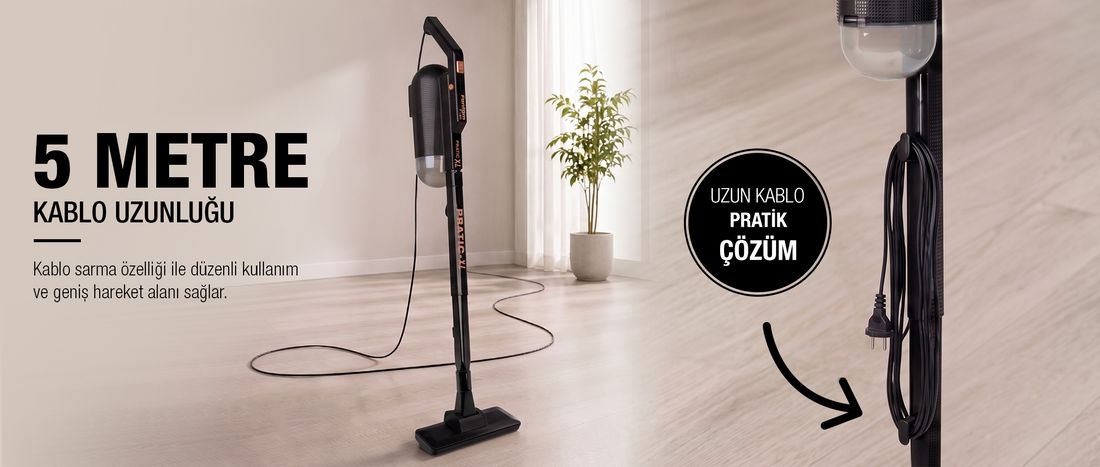 Fantom Pratıc-Xl P 1300 Toz Torbasız Dikey Süpürge Siyah
