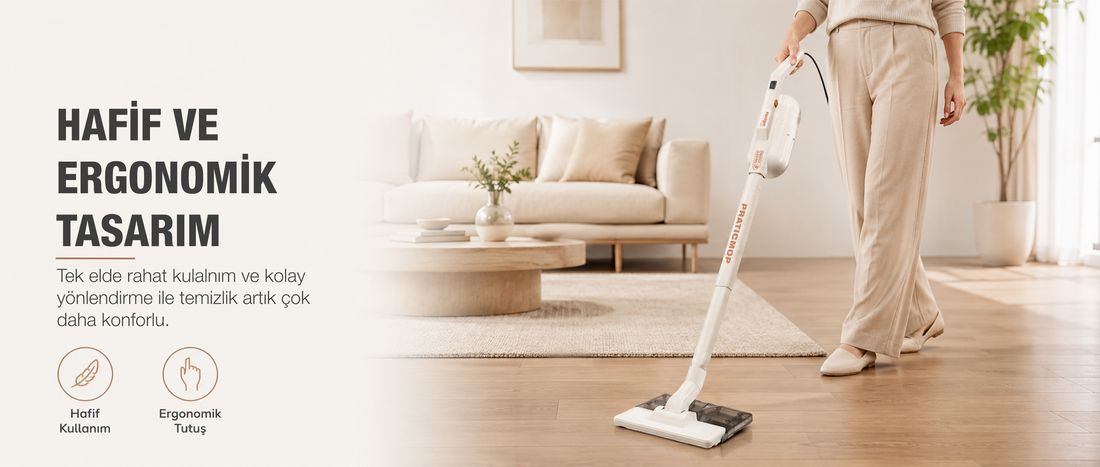 Fantom Praticmop P 1400 Elektrikli Süpürge Krem