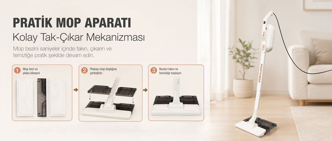 Fantom Praticmop P 1400 Elektrikli Süpürge Krem