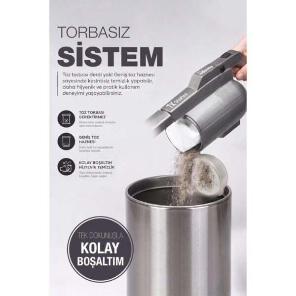 Fantom Pratik-XL P 1300 Dikey Süpürge 500 W Gri Toz Torbasız Kullanım ve