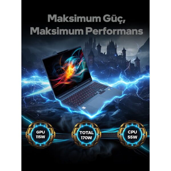 Game Garaj Slayer X5T-5050 C7 Intel Core I5 13500HX 16GB Ram 1tb SSD RTX5050 16″ Wuxga 165Hz IPS Freedos Oyuncu Laptop