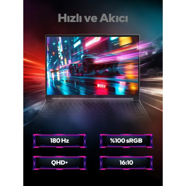 Game Garaj Slayer X7T-5060 C7 Intel Core I7 14650HX 16GB Ram 1tb SSD RTX5060 16″ Qhd+ 180Hz IPS Freedos Gaming Laptop
