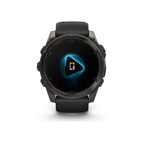 Garmin Fenix 8 – 51MM Amoled Sapphire Karbon Gri Dlc, Siyah/gri Silikon Kayışlı