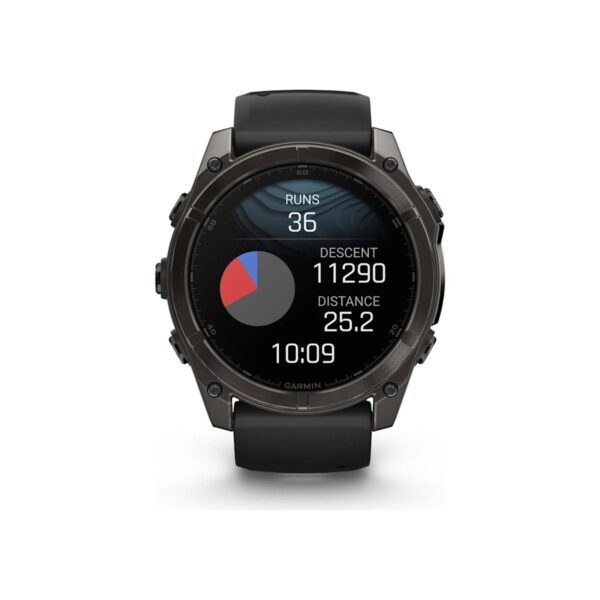 Garmin Fenix 8 – 51MM Amoled Sapphire Karbon Gri Dlc, Siyah/gri Silikon Kayışlı