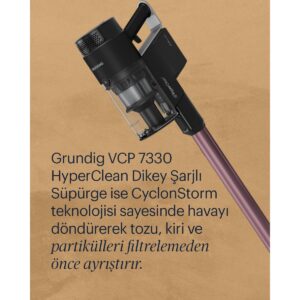 GRUNDIG VCP 7330 HyperClean 450 Watt BLDC Motor Şarjlı Dik Süpürge HBCV00006JC5AL