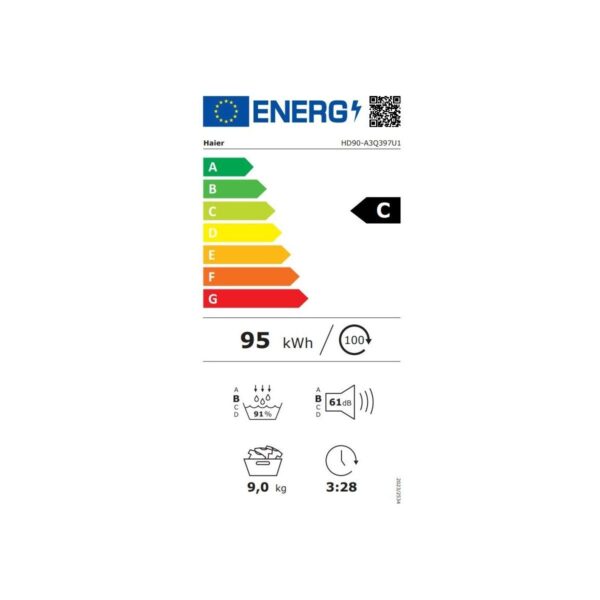 Haier HD90-A3Q397U1-S 9 kg Wi-Fi Bağlantılı Isı Pompalı Kurutma Makinesi