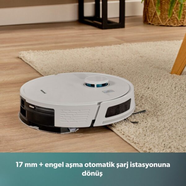Homend Alex Laser Power 1289H Otomatik Boşaltım Sistemli Yeni Nesil Moplu 10 kPa Robot Süpürge Beyaz