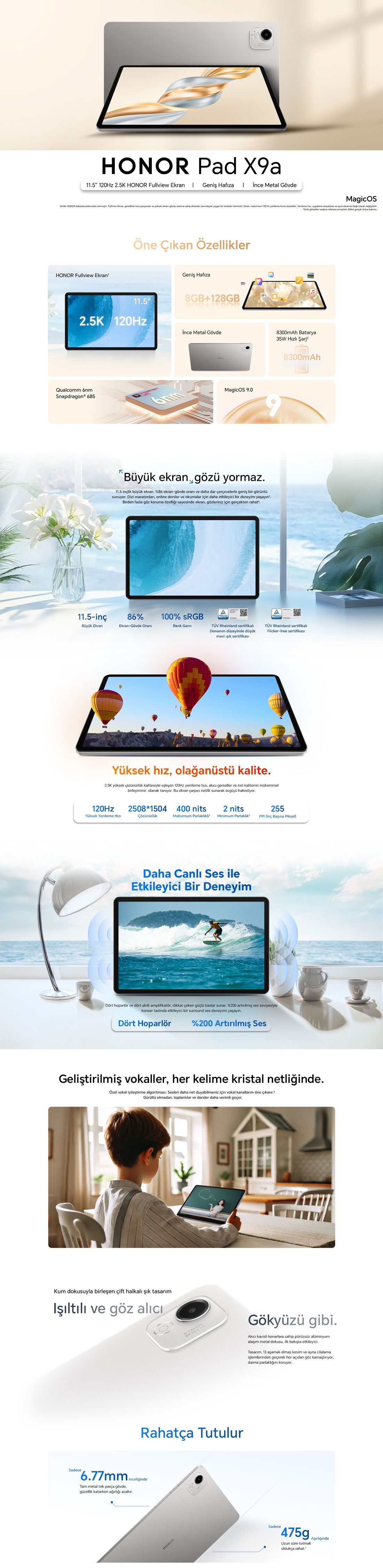 Honor Pad X9A 2.8ghz 8gb 128GB 11.5''-Android Tablet + KILIF